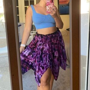Purple flowy tiedye skirt